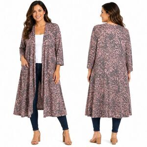 LuLaRoe Leopard Print Long Duster Cardigan Women’s S